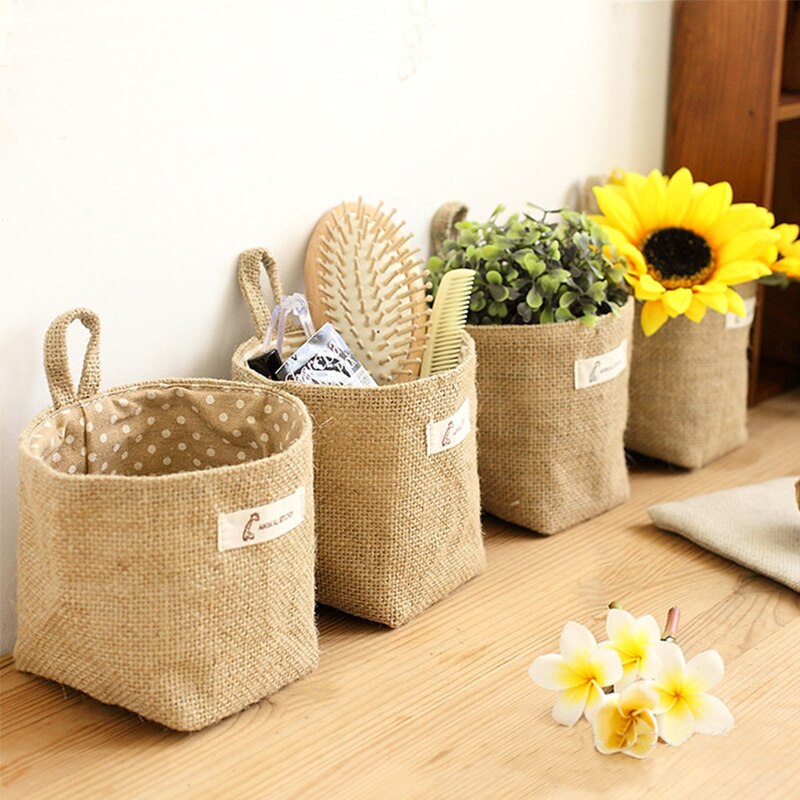 Linen Bag Bulk - Pequena cesta de armazenamento de parede
