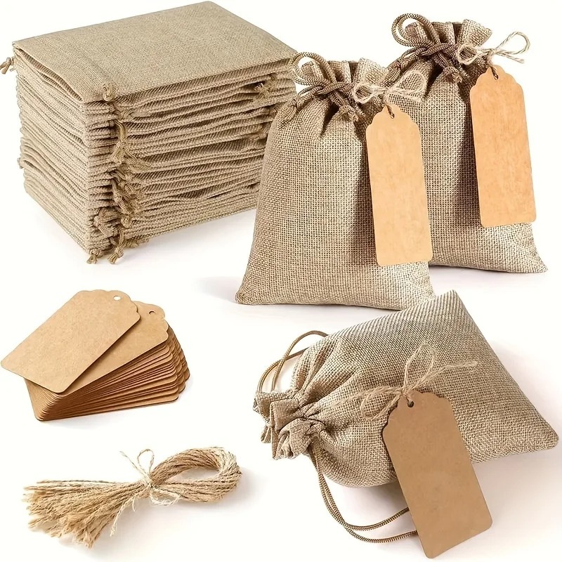 Linen Bag Bulk - Conjunto de 21/51 Bolsas de Linho,