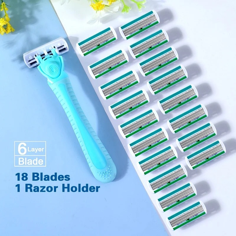 1 alça + 18 lâminas/navalha de - Safety Razor Handle avaliação e preço