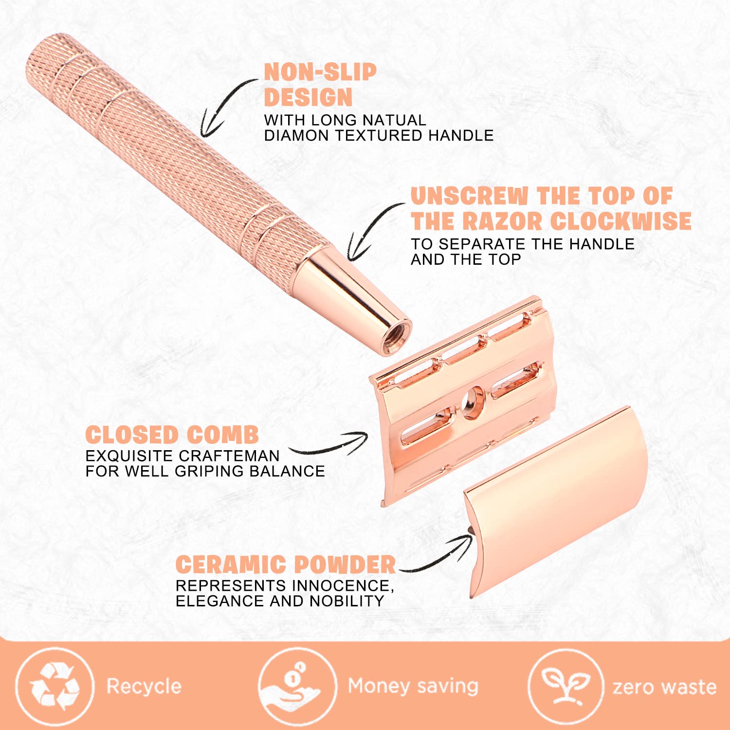 Lâmina de segurança dupla reut - Safety Razor Handle avaliação e preço