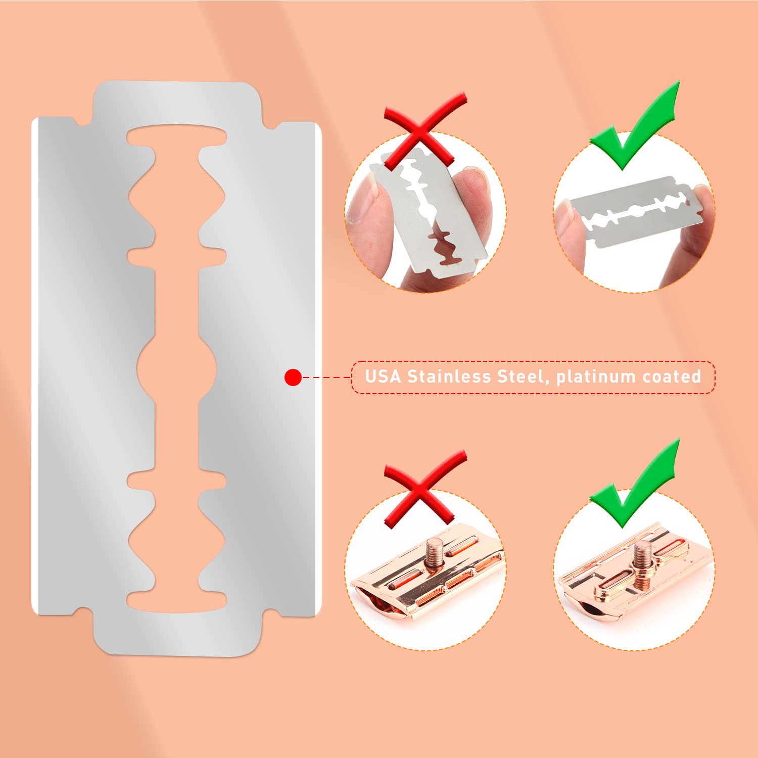 Lâmina de segurança dupla reut - Safety Razor Handle avaliação e preço
